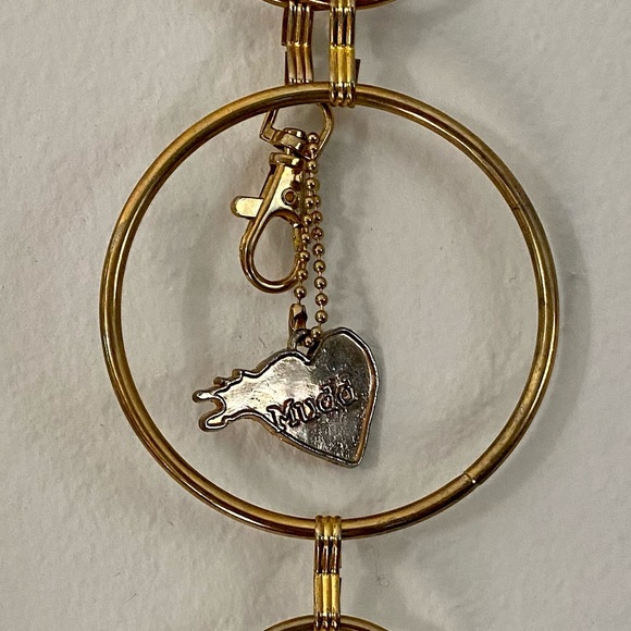 Mudd Y2K Gold Brass Hoop Loop Chain Belt - Picture 4 of 7